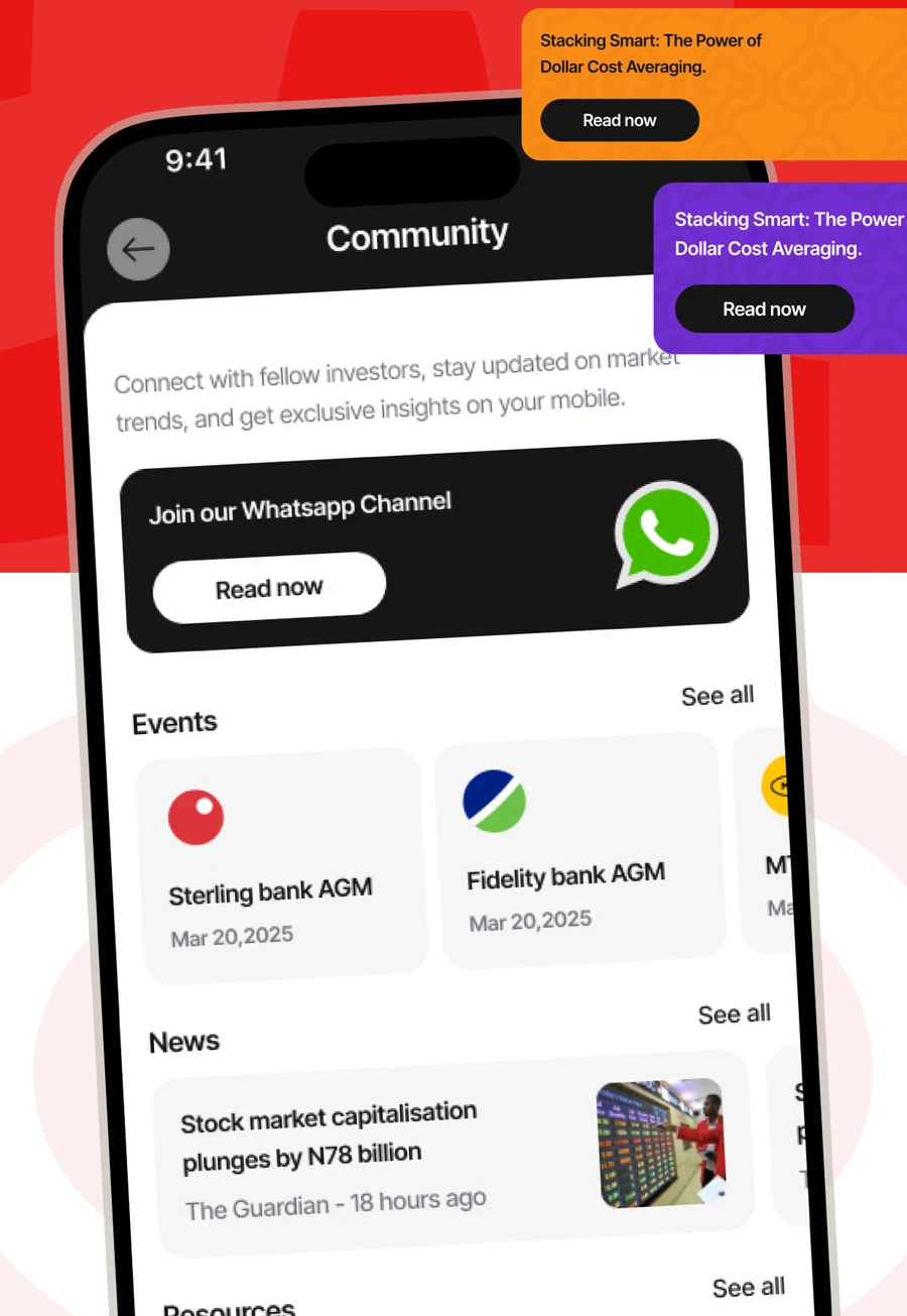 SabiVest community screen